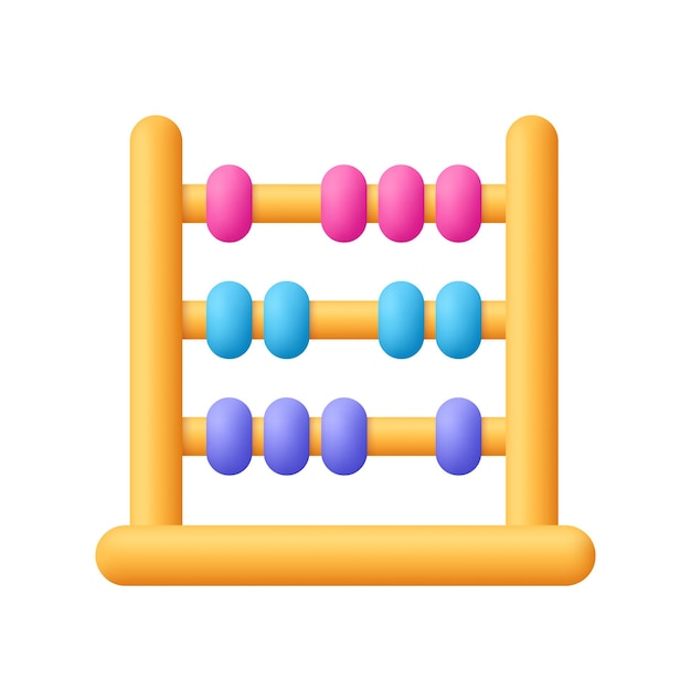 abacus 3d vector icon finance education and math concept cartoon minimal style