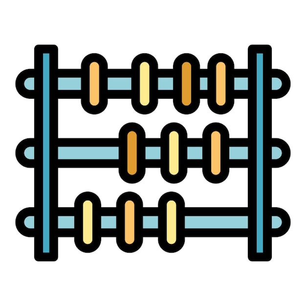 Abacus boekhoudpictogram Outline abacus boekhoud vector pictogram kleur vlak geïsoleerd