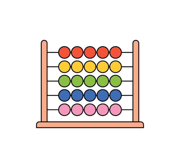 Vector abacus and horizontal abacus toy colorful wooden beads baby learning numbers toy for children