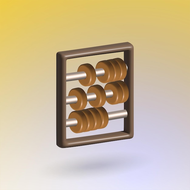 Изолированная 3d векторная иконка abacus 3d icon