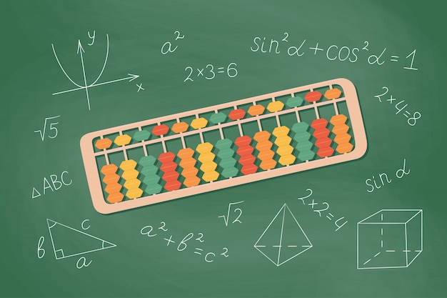 Вектор abacus soroban для обучения детей ментальной арифметике. концепция иллюстрации японской системы ментальной математики.