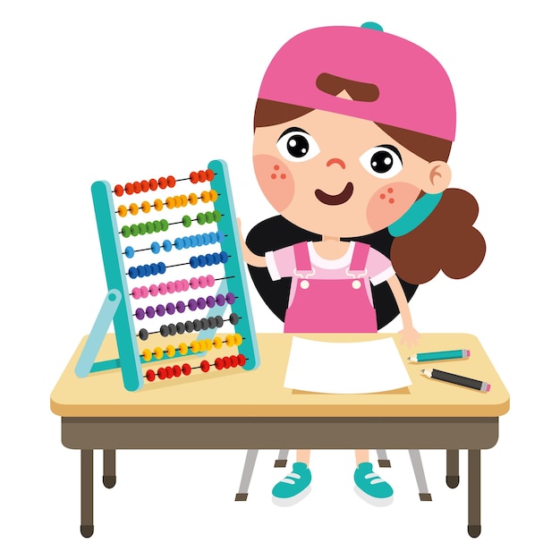 Vector abacus toy for children education