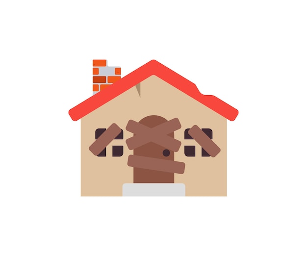 Abandoned House Vector Isolated Emoticon Abandoned House Icon