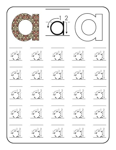 ベクトル abcアルファベット・レター・トレーシング 学前児童のための手書き練習