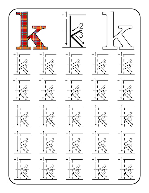 ベクトル abcアルファベット・レター・トレーシング 学前児童のための手書き練習