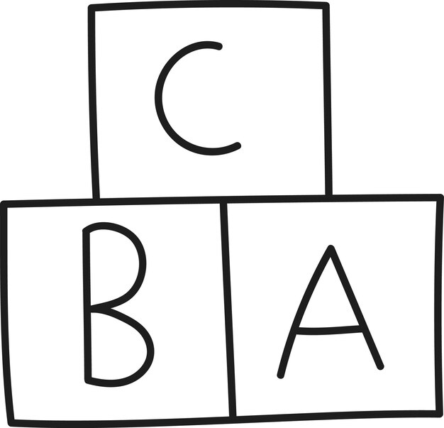 Vector abc blocks speelgoeddoodle