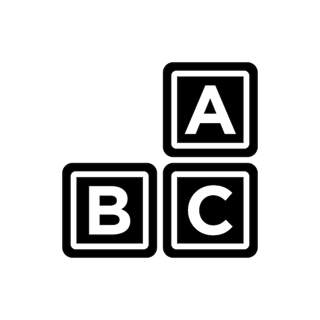 벡터 흰색 배경의 abc 큐브 아이콘 벡터 디자인 템플릿