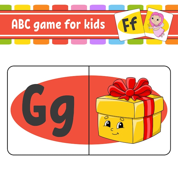 Abc flash cards. alphabet for kids. learning letters.