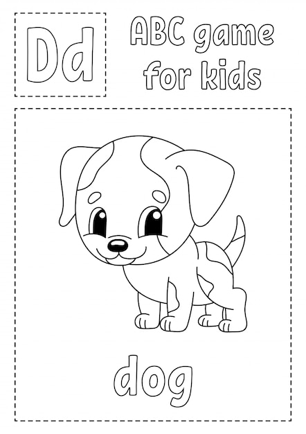 Vector abc game for kids. alphabet coloring page.