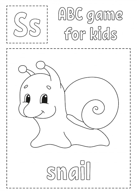 ABC game for kids. Alphabet coloring page.