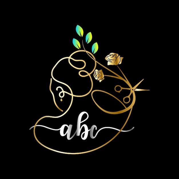 Logo iniziale abc, salone, modello vettoriale luxury cosmetics spa beauty