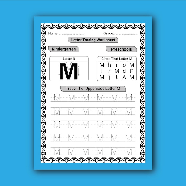 ABC Letter Tracing Oefenblad voor kinderen