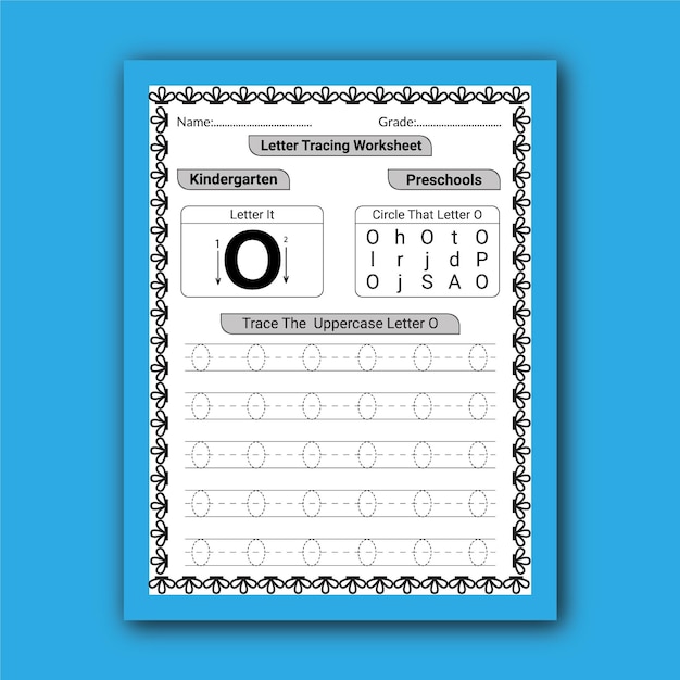 ABC Letter Tracing Oefenblad voor kinderen