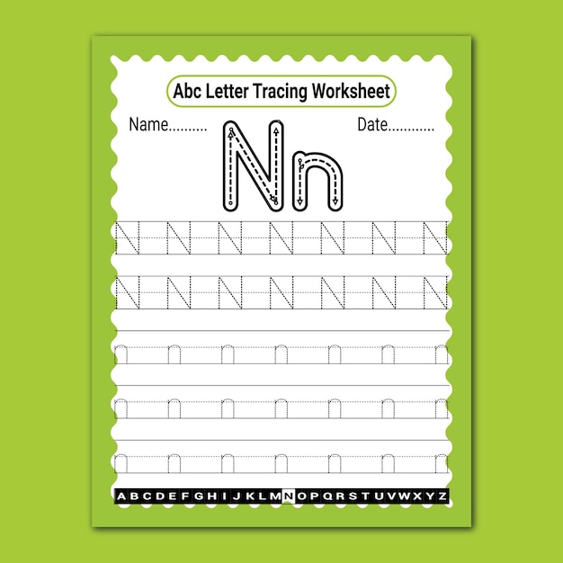 ABC Letter Tracing-werkblad voor kinderen