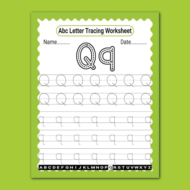 ABC Letter Tracing-werkblad voor kinderen