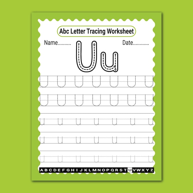 ABC Letter Tracing-werkblad voor kinderen