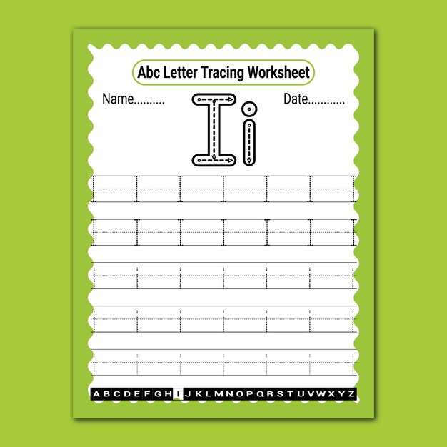 ABC Letter Tracing-werkblad voor kinderen