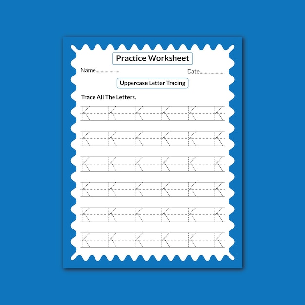 Vector abc letter tracing worksheet for preschoolers