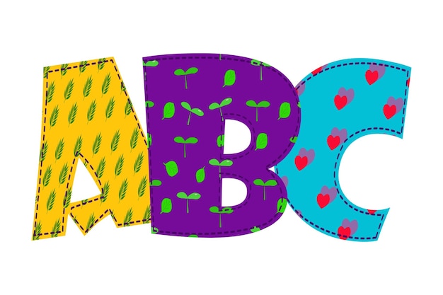 Abc Letters In The Patchwork Style