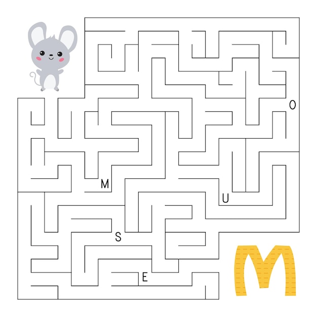 Vector abc maze game with mouse