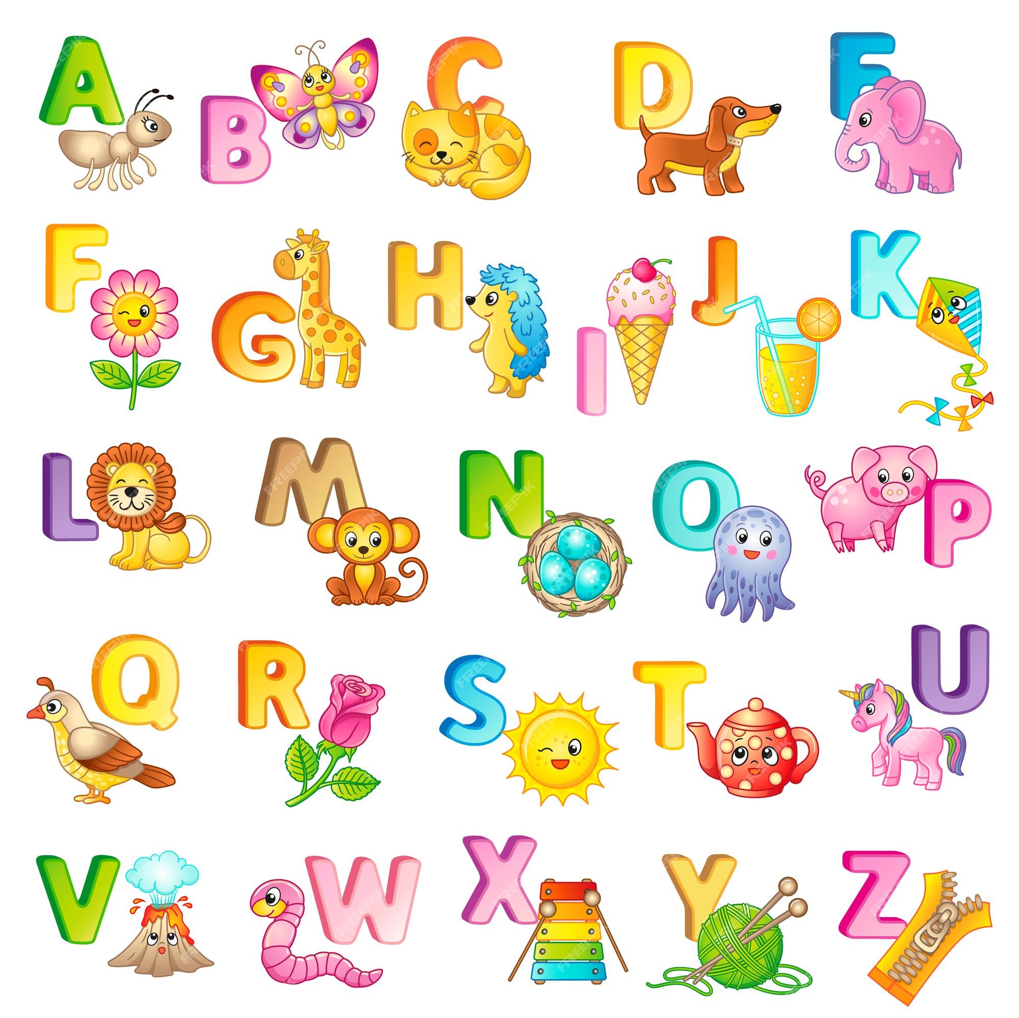 Premium Vector | Abc poster with capital letters of the english and cute  cartoon animals and things. poster for kindergarten and preschool. cards  for learning english. letter c. cat