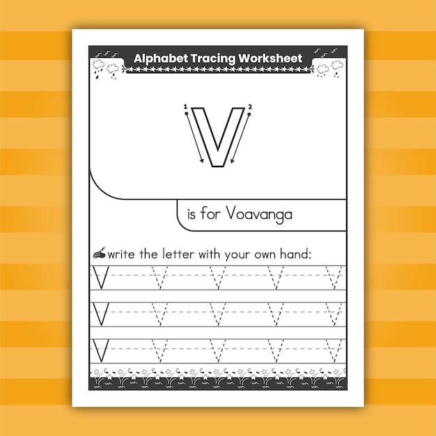 Abc tracing worksheets for kids - uppercase