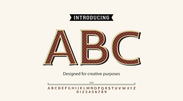 ABC typeface.For labels and different type designs