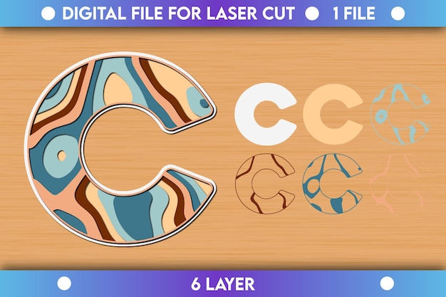 Vector abcd alphabet papercut 3d svg