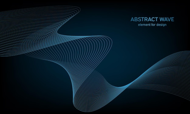 Abctract colorful wave element on dark background.