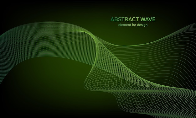 Abctract colorful wave element on dark background. 