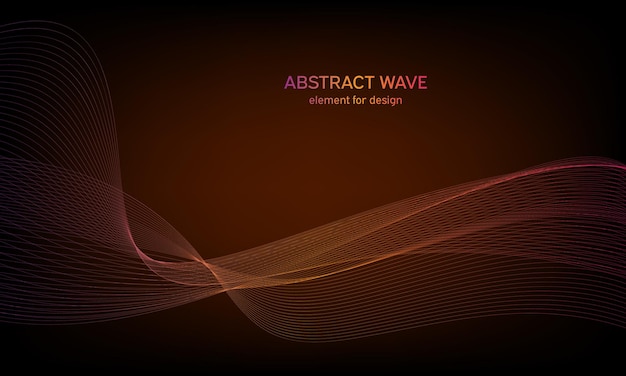 Abctract colorful wave element on dark background. 