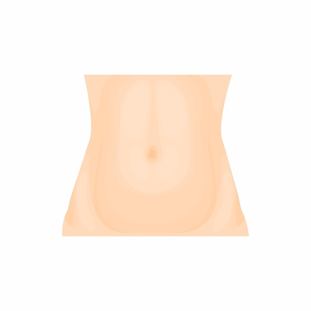 Abdomen icon in cartoon style on a white background