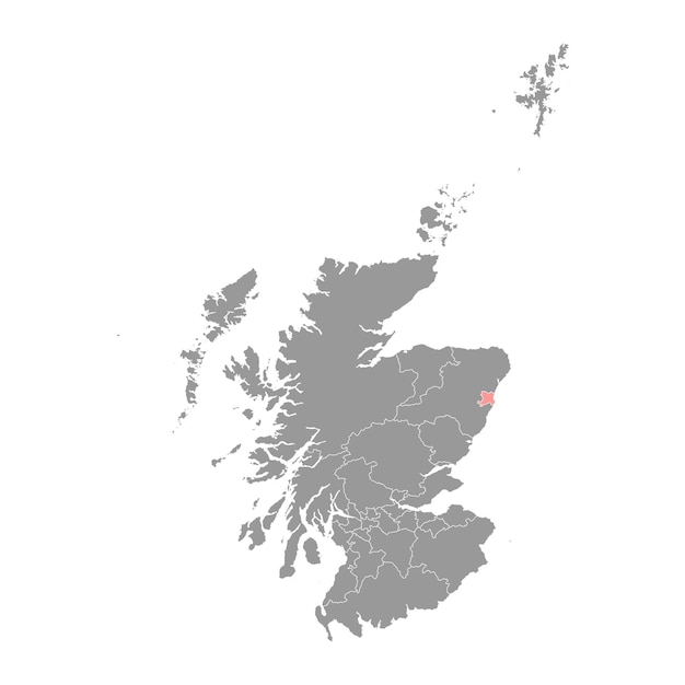 Aberdeen map council area of Scotland Vector illustration