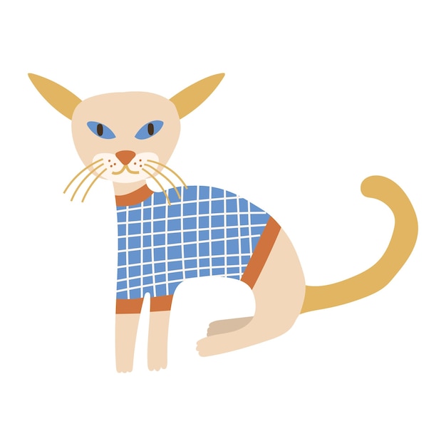 Abessijn kat portret op geïsoleerde achtergrond Vector illustratie