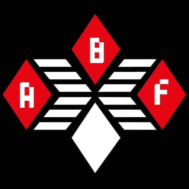 ABF letter logo vector design red an white black color background AAF letter logo icon design