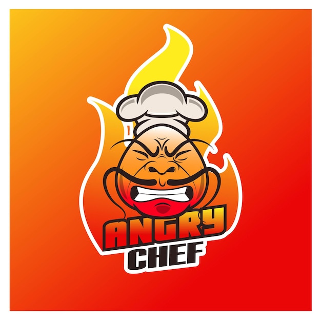 Abgry cheft brand cheft food logo koken vectorchef illustratie chinees cheft chinees eten