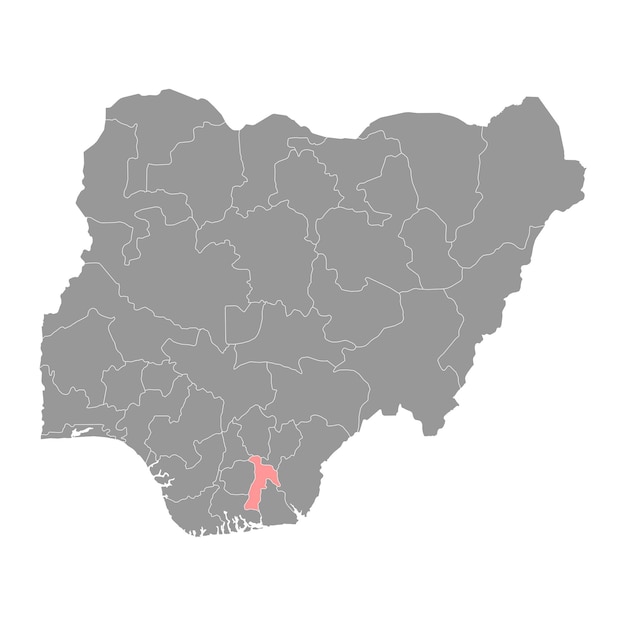 Abia state map administrative division of the country of Nigeria Vector illustration