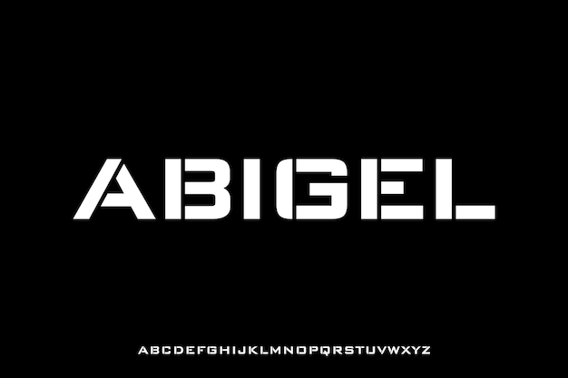 Vector abigel hi tech font futuristic modern display typeface