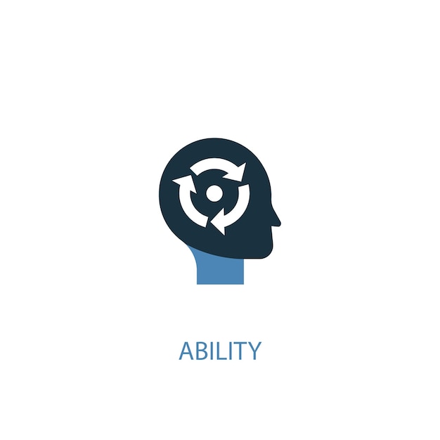 Ability concept 2 colored icon. simple blue element illustration. ability concept symbol design. can be used for web and mobile ui/ux