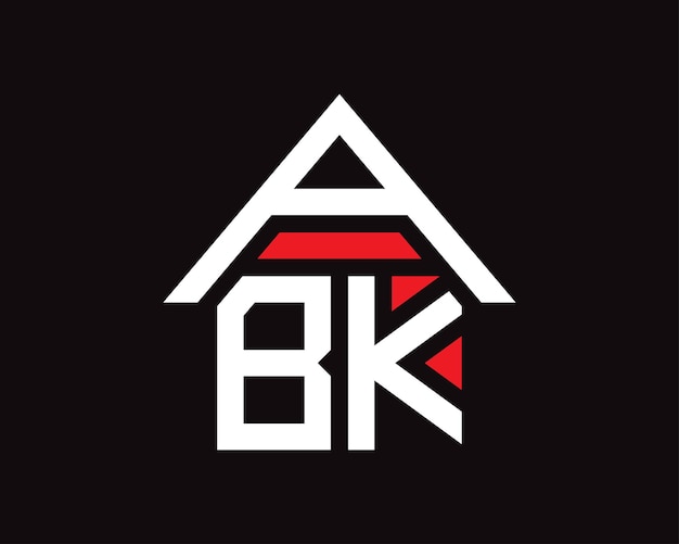 ABK 文字不動産建設ロゴ デザイン ベクトル