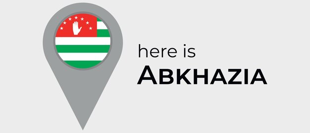 ここにアブハジアの地図マーカーアイコンはアブハジアのベクトルイラストです