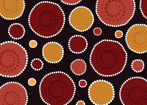 Sfondio del modello di cerchio vettoriale dot art aborigeno