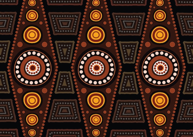 Aboriginal dot art vector pattern background