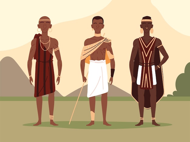 Vector aboriginal people of africa