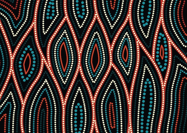 Vector aboriginal stip kunst vector naadloze patroon achtergrond