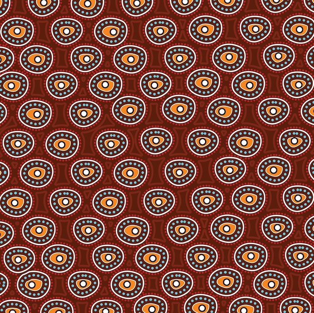 Aboriginal style dotted circle pattern vector background