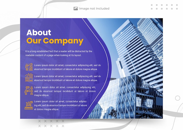 Vector about company template a4 page print business profile annual report brochure catalog corporate lands