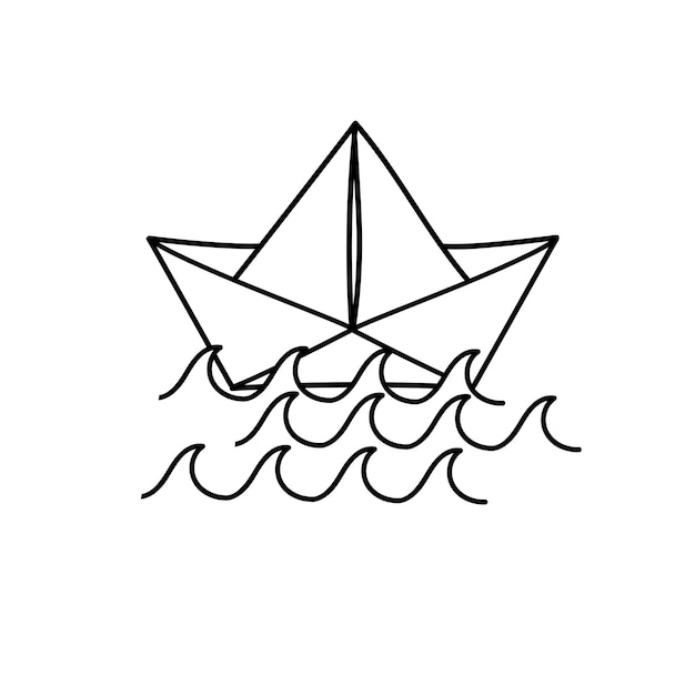 About Paper Boat Silhouette vector