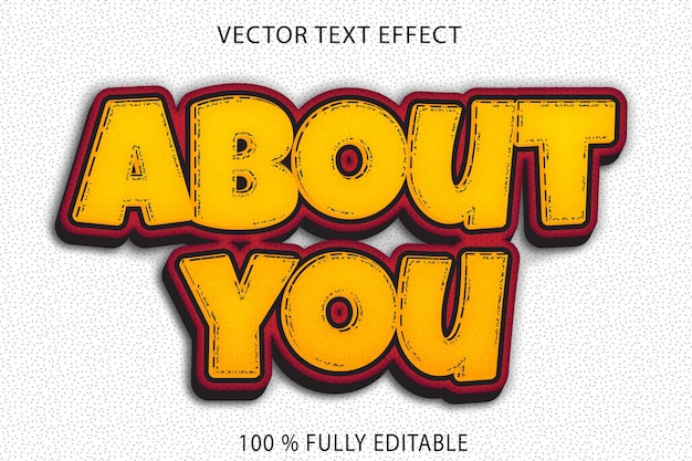 Вектор О тебе векторный текстовый эффект