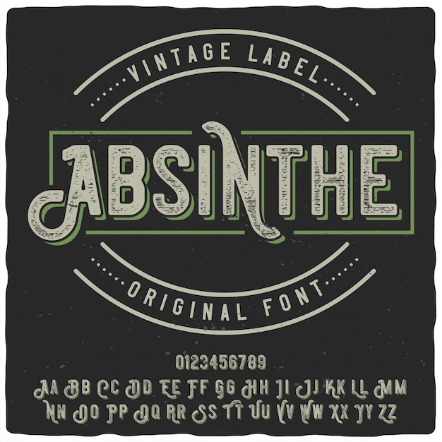 Absint label lettertype